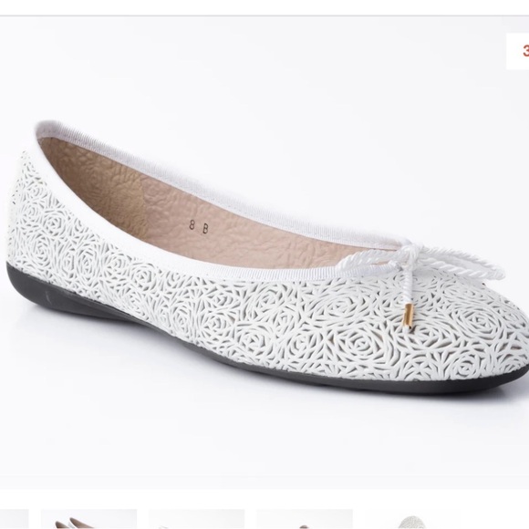 Paul Mayer Attitudes NEW Bingo White Napa Leather Comfort Flats Size 8.5 - Picture 4 of 11